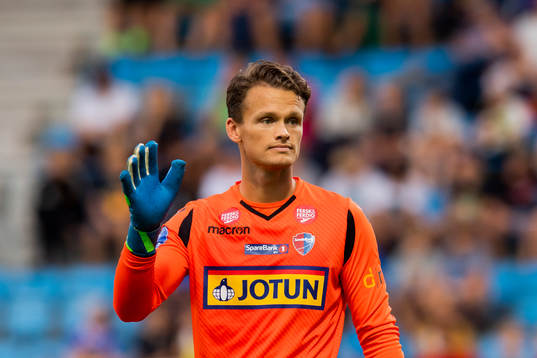 Goalkeeper Jacob Storevik of Sandefjord