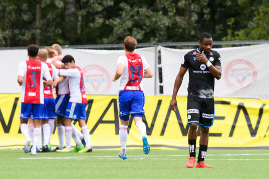 Kachi of Sandnes Ulf looks dejected