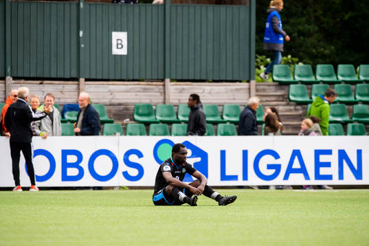 Christian Landu-Landu of Sandnes Ulf looks dejected