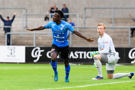 Halmstads Thomas Boakye jublar
