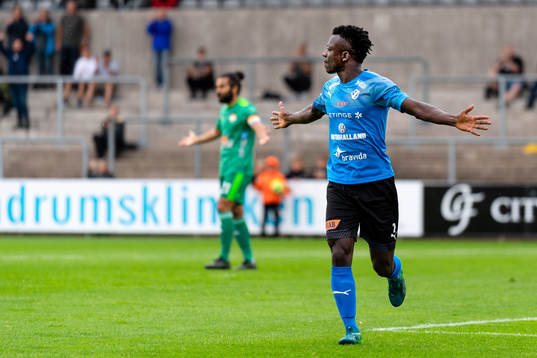 Halmstads Thomas Boakye jublar