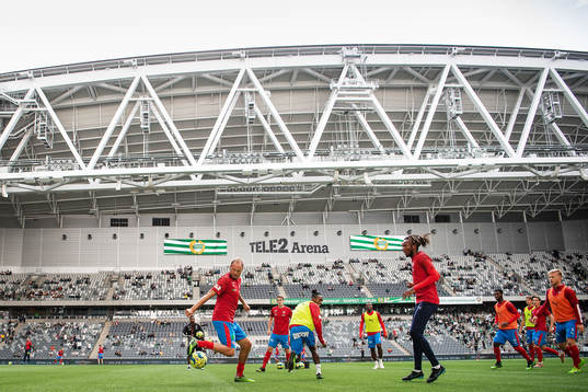 Helsingborgs spelare värmer upp