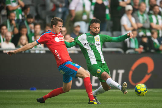 Helsingborgs Adam Eriksson och Hammarbys Imad Khalili
