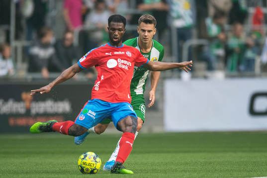 Helsingborgs Mohammed Abubakari och Hammarbys Alexander