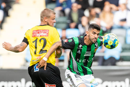 Mjällbys David Löfquist och GAIS Paulo Marcelo