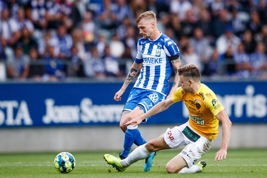 IFK Göteborgs Sebastian Eriksson och Falkenbergs Kirill