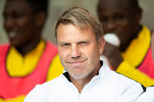 Falkenbergs tränare Hasse Eklund innan fotbollsmatchen i