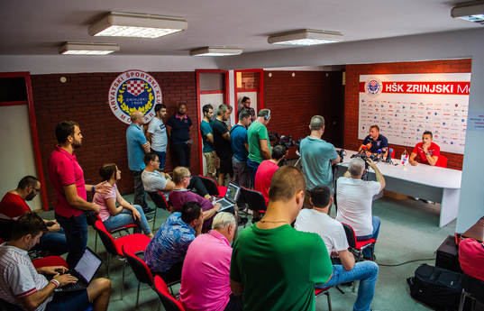 Hari Vukas, Head coach and Stanisa Mandic of HSK Zrinjski