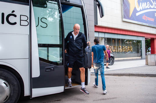 Uwe Rösler, head coach of Malmö FF arrives at the team