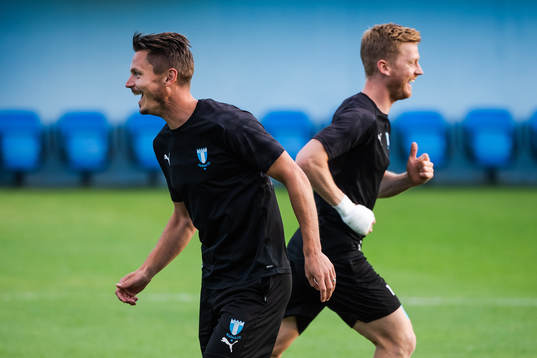 Markus Rosenberg and Anders Christiansen of Malmö FF