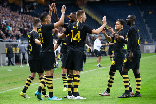 Nabil Bahoui of AIK celebrates