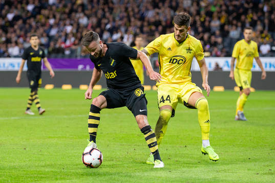 Robert Lundström of AIK and Cristiano Da Silva Leite of
