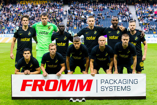 AIK's starting lineup with (from upper left), Daniel