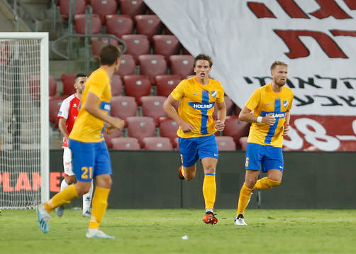 Rasmus Lauritsen of IFK Norrköping celebrates