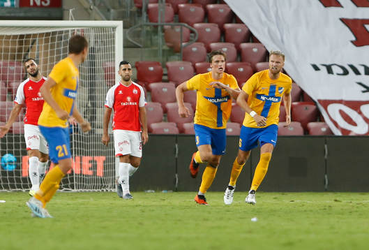 Rasmus Lauritsen of IFK Norrköping celebrates