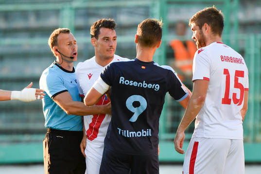Edin Rustemovic of Zrinjski in a situation with Markus