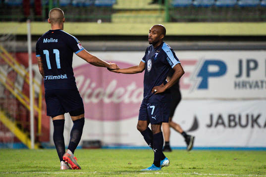 Guillermo Molins and Fouad Bachirou of Malmö FF celebrate
