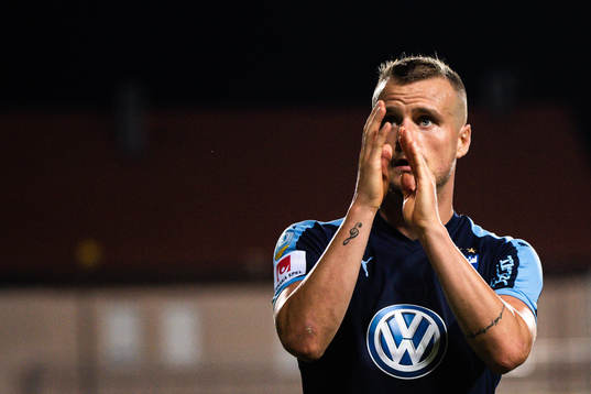 Eric Larsson of Malmö FF celebrates