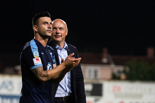 Behrang Safari and Uwe Rösler, head coach of Malmö FF
