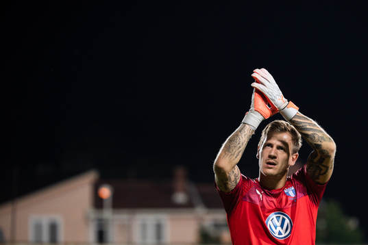 goalkeeper Johan Dahlin of Malmö FF celebrates