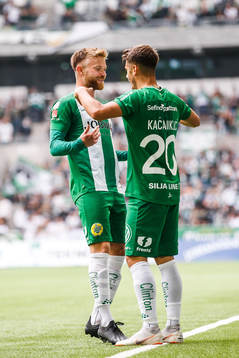 Hammarbys Alexander Kacaniklic och Dennis Widgren jublar
