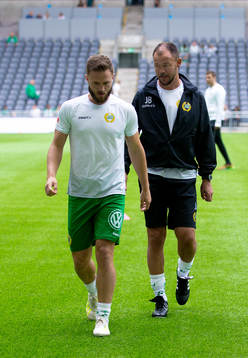 Hammarbys Mats Solheim och assisterande tränare Joachim