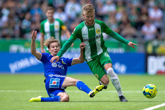 Sundsvalls Johan Blomberg och Hammarbys Dennis Widgren