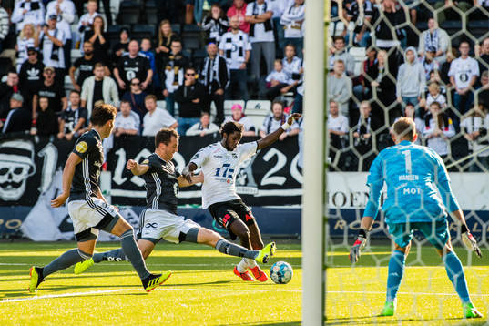 Even Hovland of Rosenborg and Moussa Jailani Gaucho Njie of