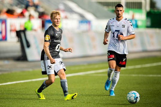 Birger Solberg Meling of Rosenborg and Elbasan Rashani of