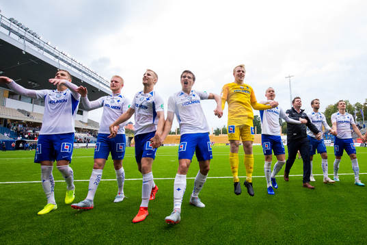 Norrköpings spelare jublar