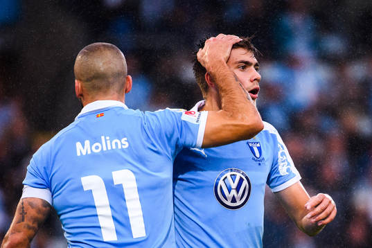 Malmö FFs Guillermo Molins och Tim Prica