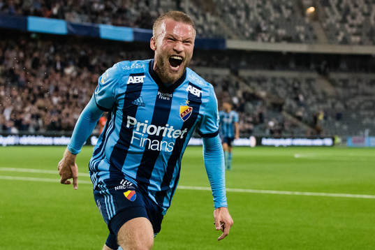Djurgårdens Nicklas Bärkroth jublar