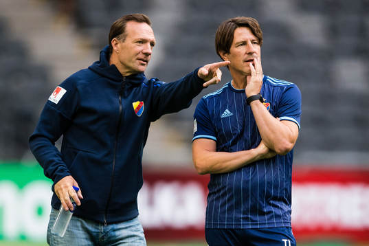 Djurgårdens tränare Kim Bergstrand och tränare Thomas