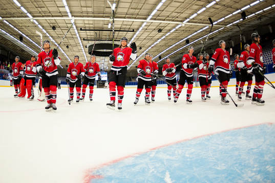 Malmö Redhawks spelare jublar