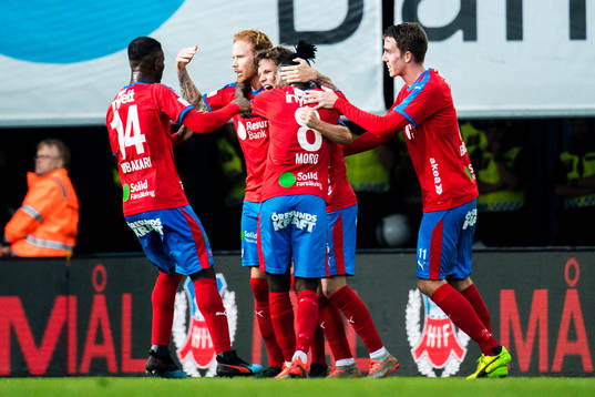 Helsingborgs spelare jublar