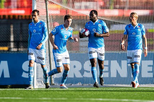 Christian Landu-Landu of Sandnes Ulf looks dejected