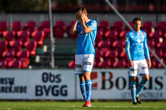 Adrian Berntsen of Sandnes Ulf looks dejected