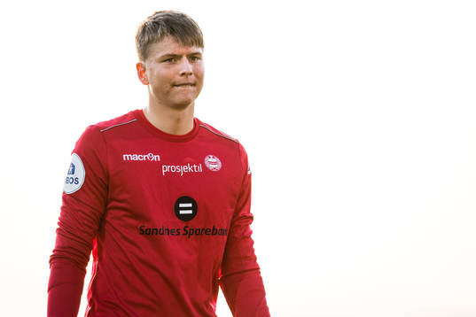 Goalkeeper Markus Vassøy Nilsen of Sandnes Ulf looks