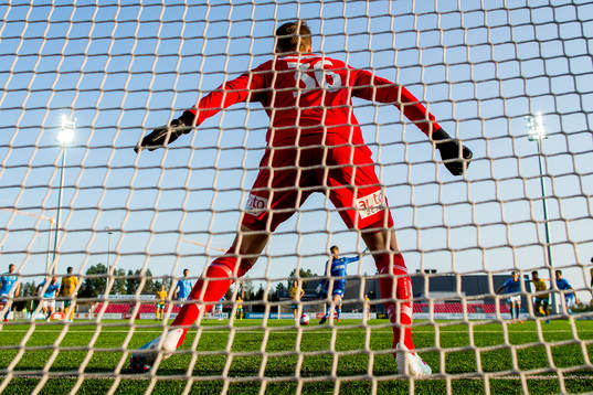 Goalkeeper Markus Vassøy Nilsen of Sandnes Ulf saves the