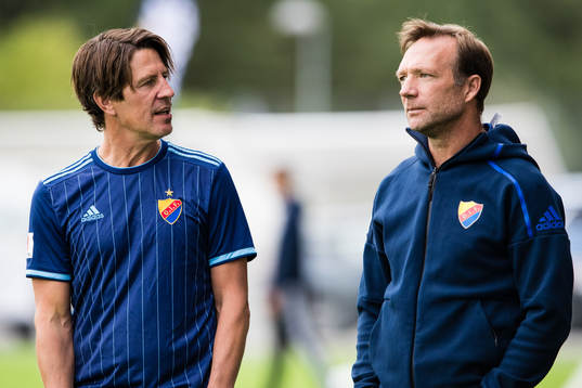 Djurgårdens tränare Thomas Lagerlöf och tränare Kim