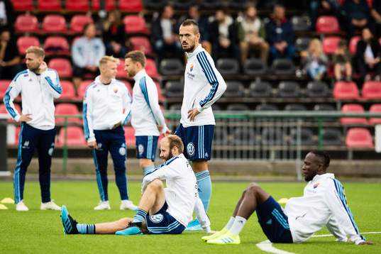 Djurgårdens Curtis Edwards, Emir Kujovic och Mohamed Buya