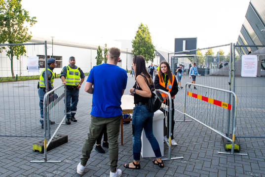 General view of a security checkpoint outside of Malmö New