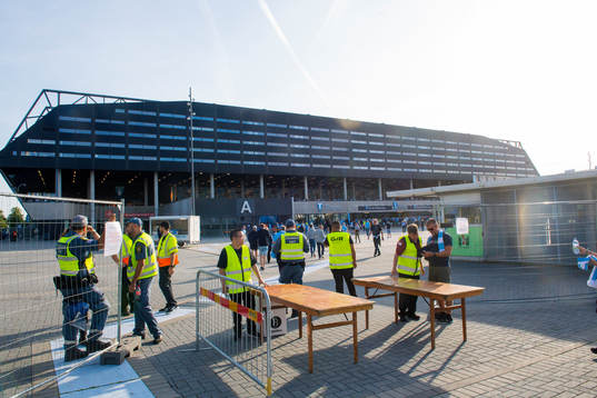 General view of a security checkpoint outside of Malmö New