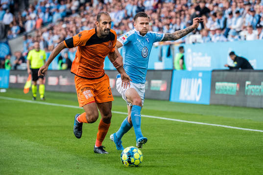 Din Mori of Bnei Yehuda and Arnor Traustason of Malmö FF