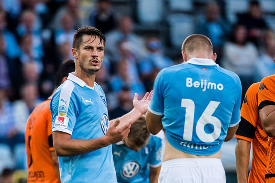Markus Rosenberg and Felix Beijmo of Malmö FF