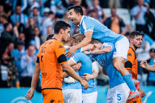 Behrang Safari of Malmö FF celebrates