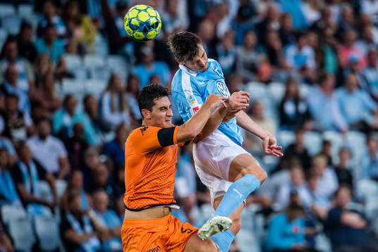 Markus Rosenberg of Malmö FF and Daniel Felczer of Bnei