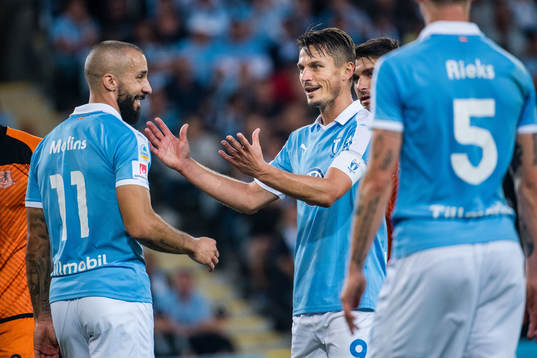 Guillermo Molins and Markus Rosenberg of Malmö FF