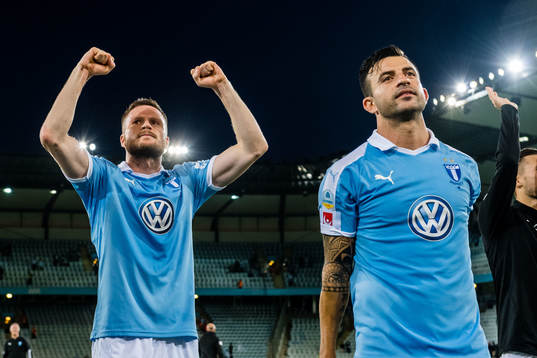 Lasse Nielsen of Malmö FF celebrates