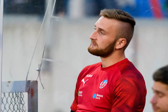 Helsingborgs målvakt Alexander Nilsson deppar